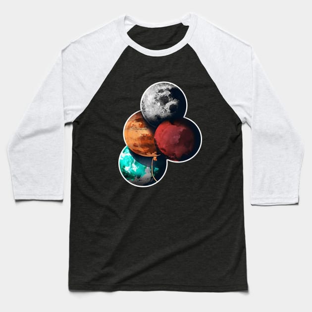 Planets Baseball T-Shirt by Soulzco